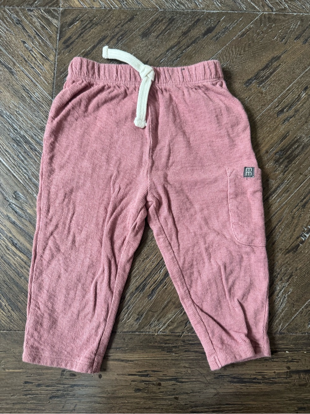Modern Moments Dusty Rose Ribbed Drawstring Joggers 12 Months